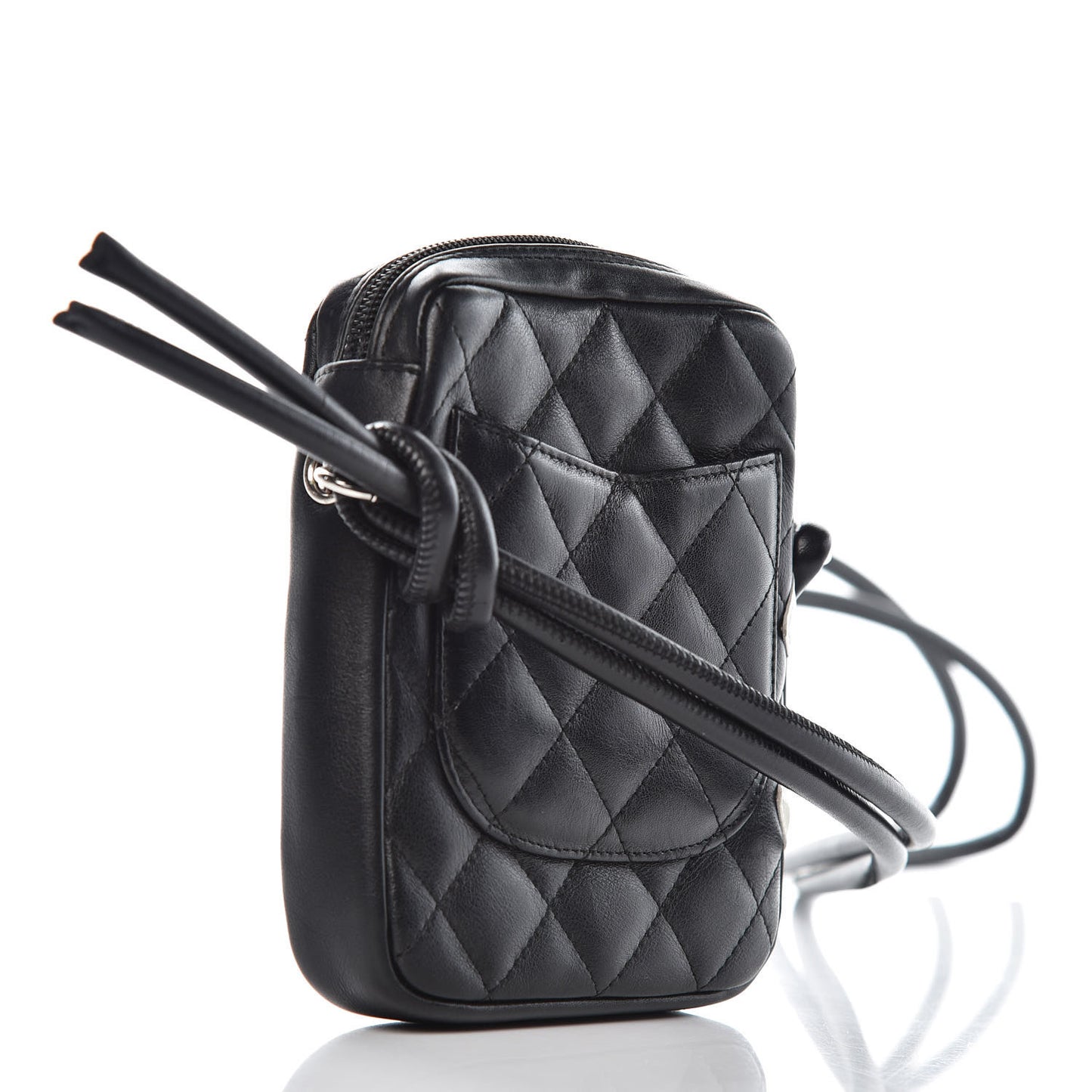 Calfskin Quilted Small Cambon Messenger Black White