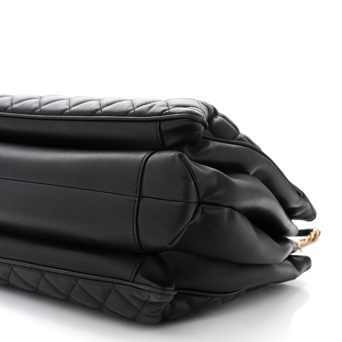 Lambskin Quilted Coco Vintage Tote Black