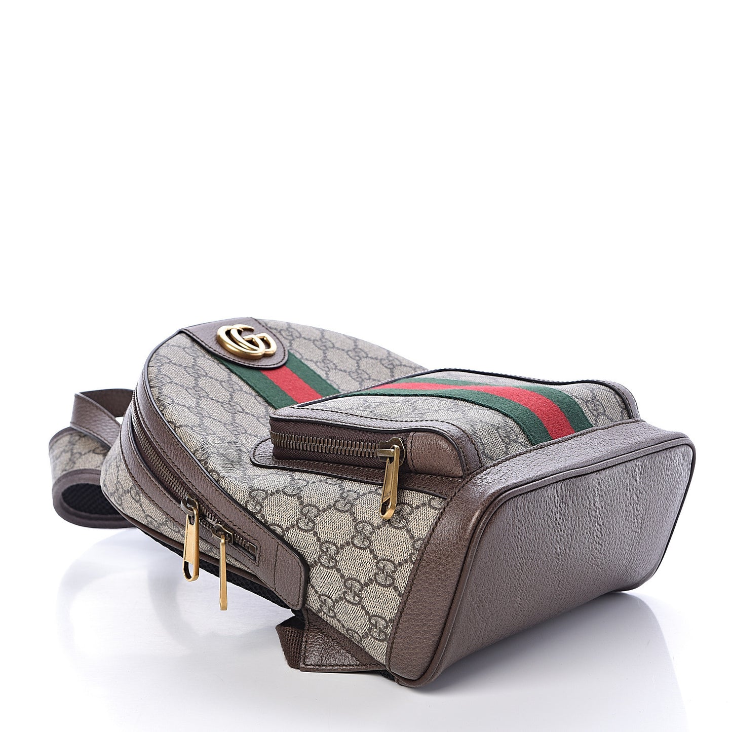 GG Supreme Monogram Calfskin Web Small Ophidia Day Backpack Beige Ebony New Acero