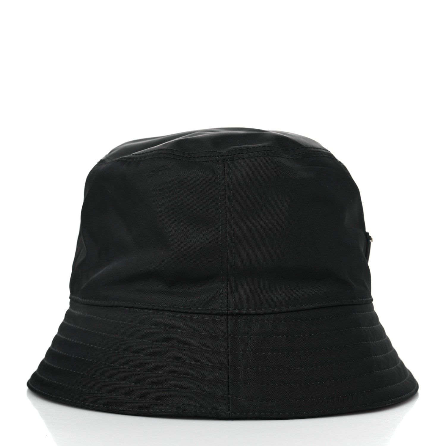 Prada Re-Nylon Metal Triangle Logo Womens Bucket Hat M Black 4 of 7