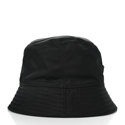 Prada Re-Nylon Metal Triangle Logo Womens Bucket Hat M Black 4 of 7