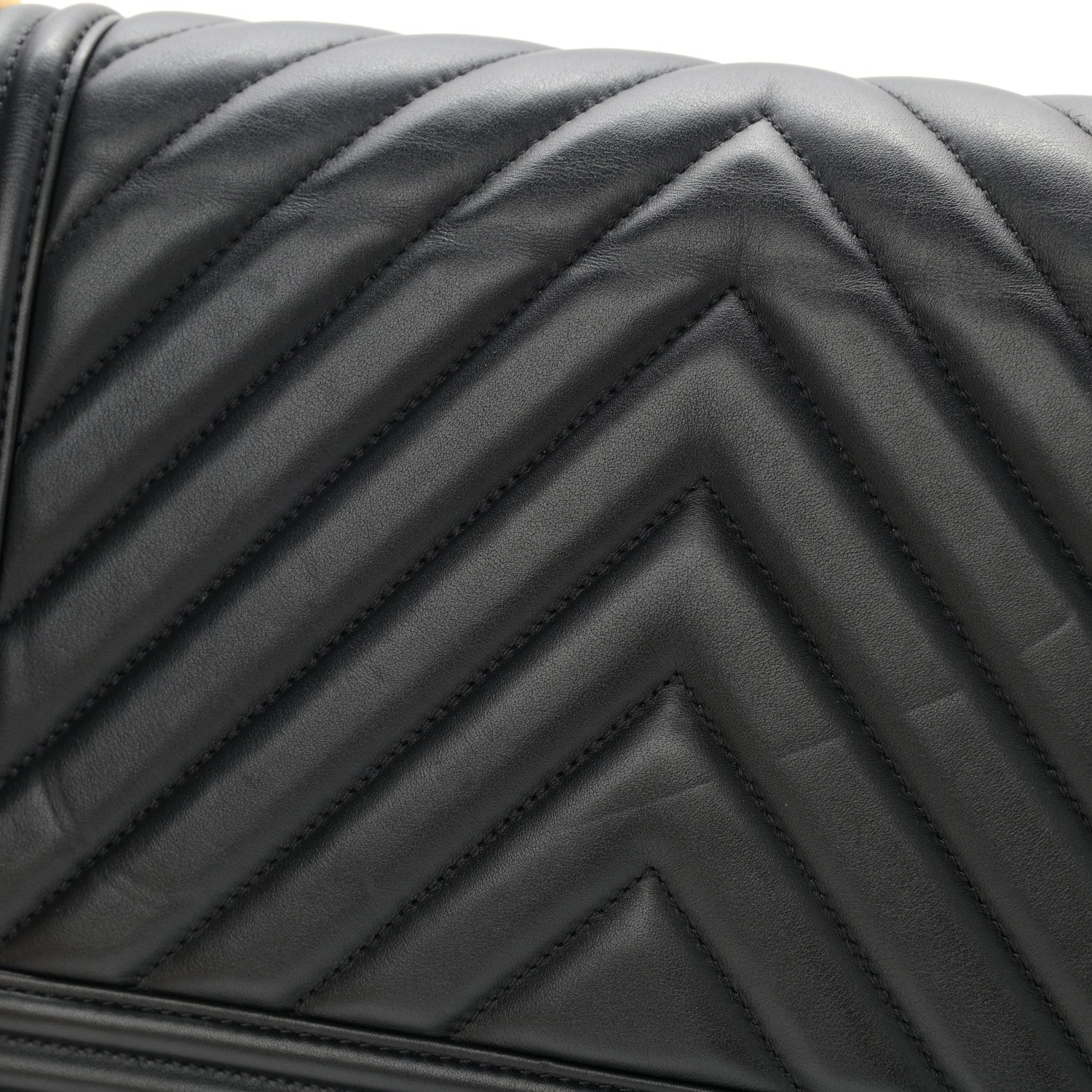 Chanel Calfskin Chevron Quilted New Medium Boy Flap Black 13 of 15