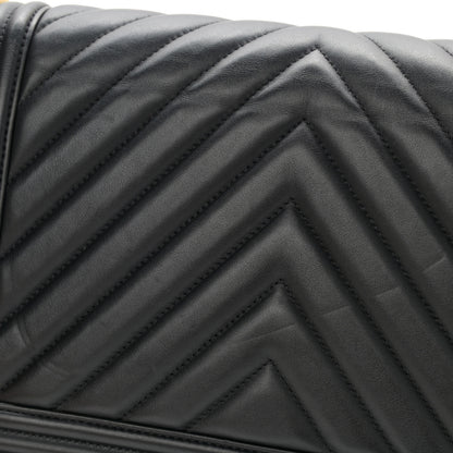 Chanel Calfskin Chevron Quilted New Medium Boy Flap Black 13 of 15