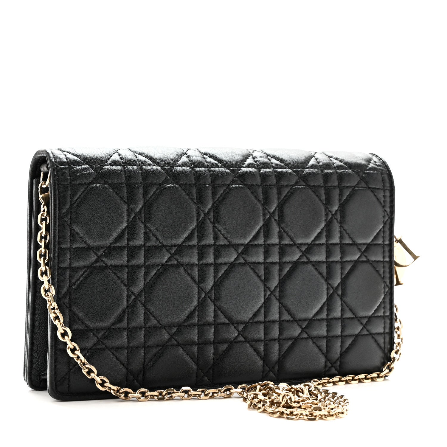 Christian Dior Lambskin Cannage Lady Dior Pouch Black 4 of 11