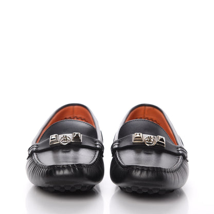Hermes Supple Calfskin Irving Driving Moccasin Loafers 36.5 Black 2 of 9