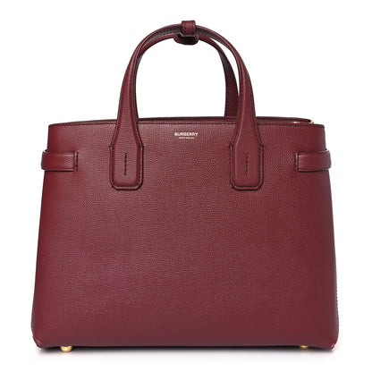 Burberry Grainy Calfskin House Check Small Banner Tote Mahogany Red 1 of 8