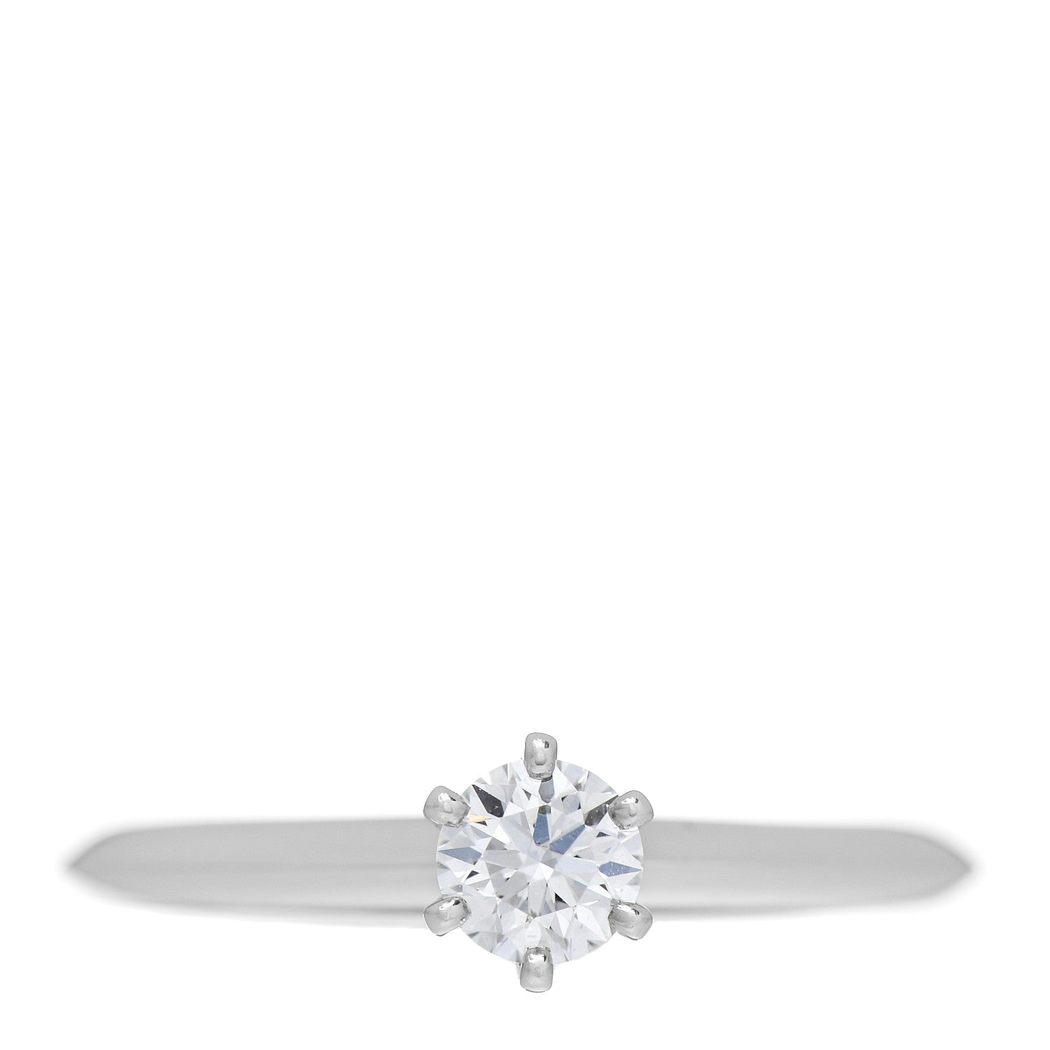 Tiffany Platinum Diamond .31ct Solitaire Engagement Ring 51 5.75 1 of 6