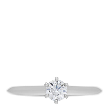 Tiffany Platinum Diamond .31ct Solitaire Engagement Ring 51 5.75 1 of 6