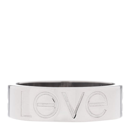 Cartier 18K White Gold 5.5mm Engraved LOVE Ring 50 5.25 3 of 5
