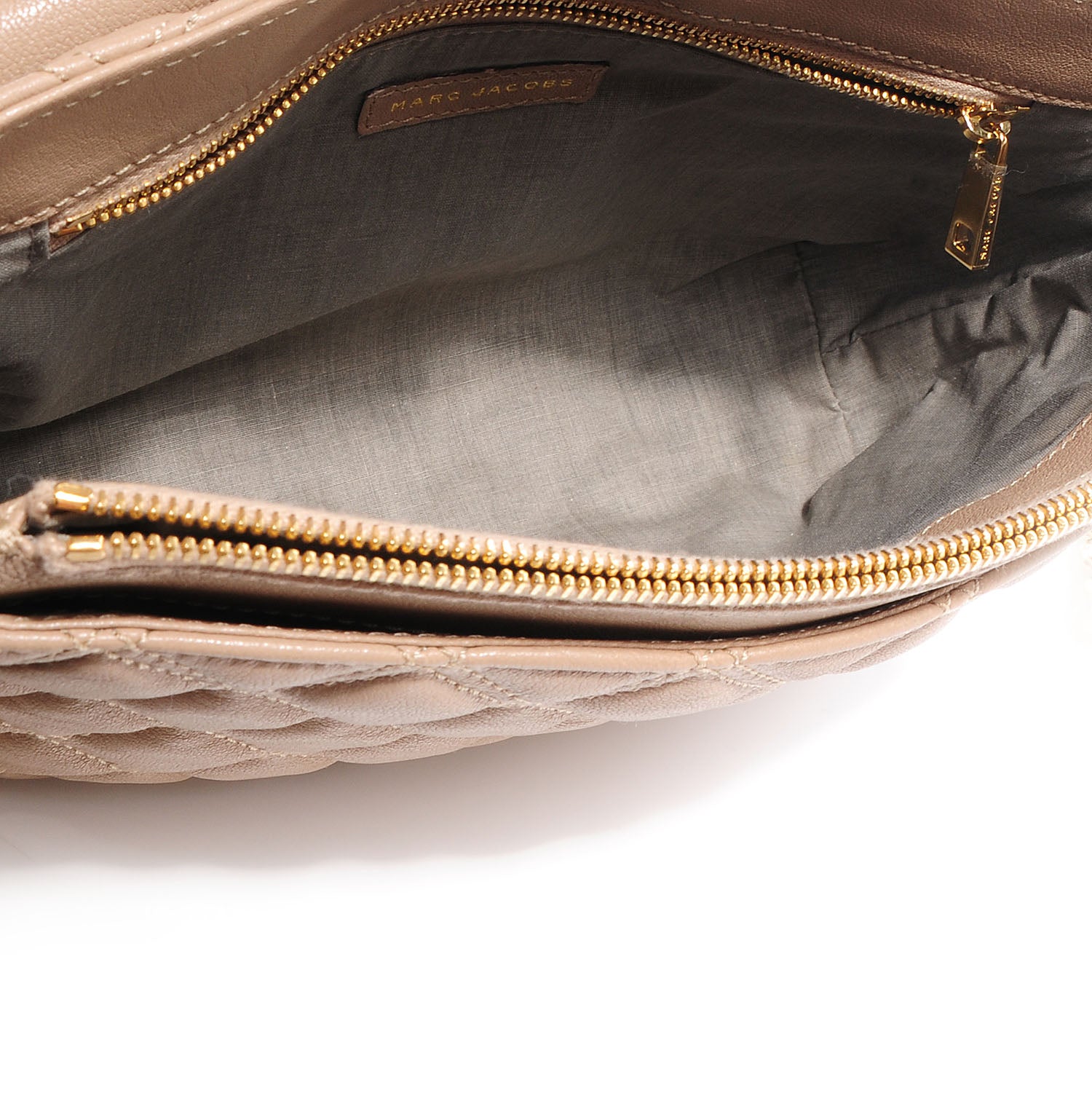 Marc Jacobs Leather Quilted The Large Single Shoulder Bag Beige 5 of 7