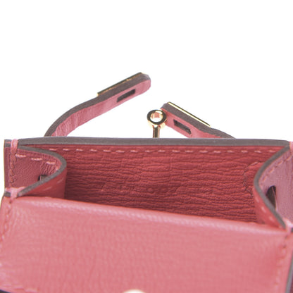 Hermes Tadelakt Mini Kelly Twilly Bag Charm Rose Lipstick 5 of 7
