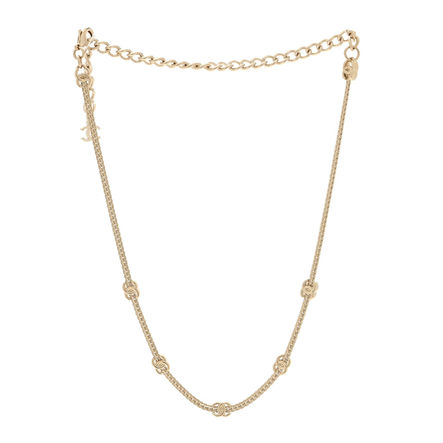 Metal CC Short Chain Necklace Gold