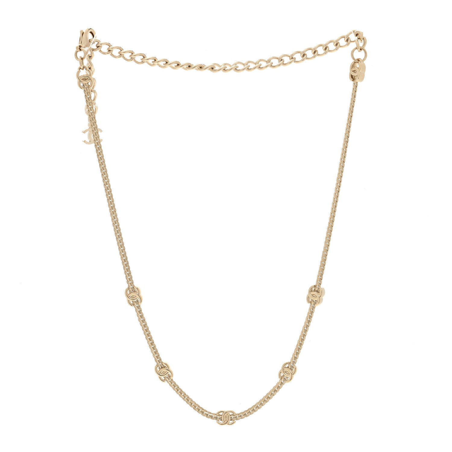 Chanel Metal CC Short Chain Necklace Gold 3 of 5