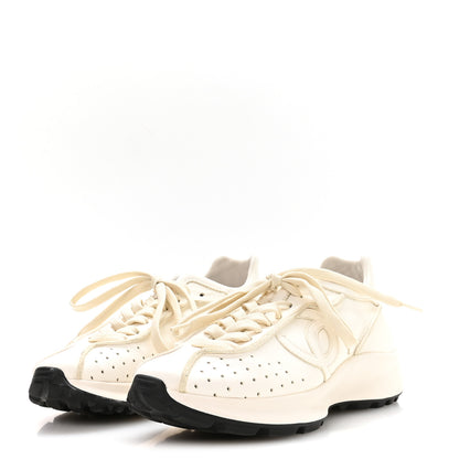 Chanel Calfskin Perforated CC Sneakers 38 White 4 of 8