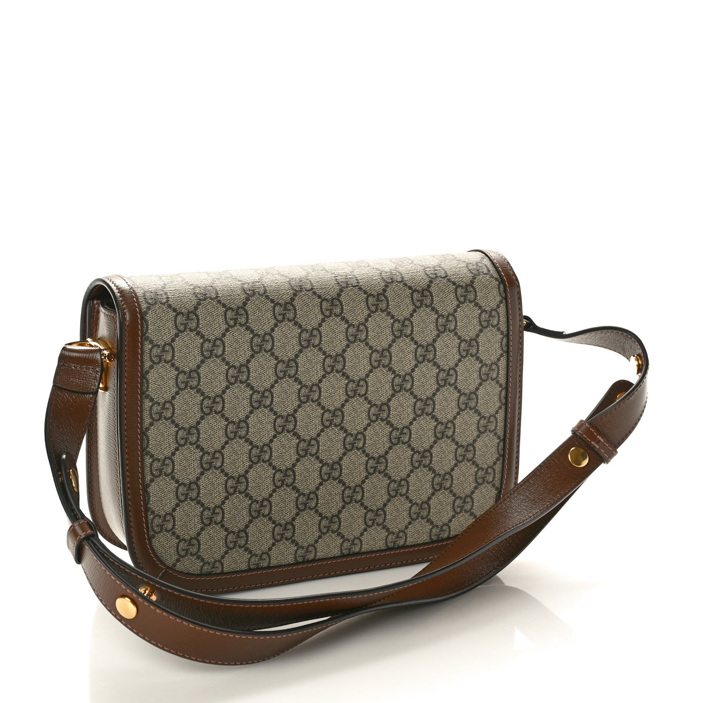 GG Supreme Monogram Horsebit 1955 Shoulder Bag Beige Brown Sugar