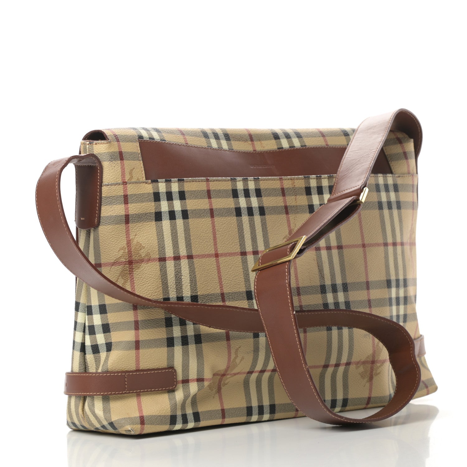Burberry Haymarket Check Messenger Bag Brown 3 of 17