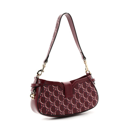 Gucci GG Shadow Monogram Mini Moon Side Shoulder Bag Rosso Ancora Red 3 of 10