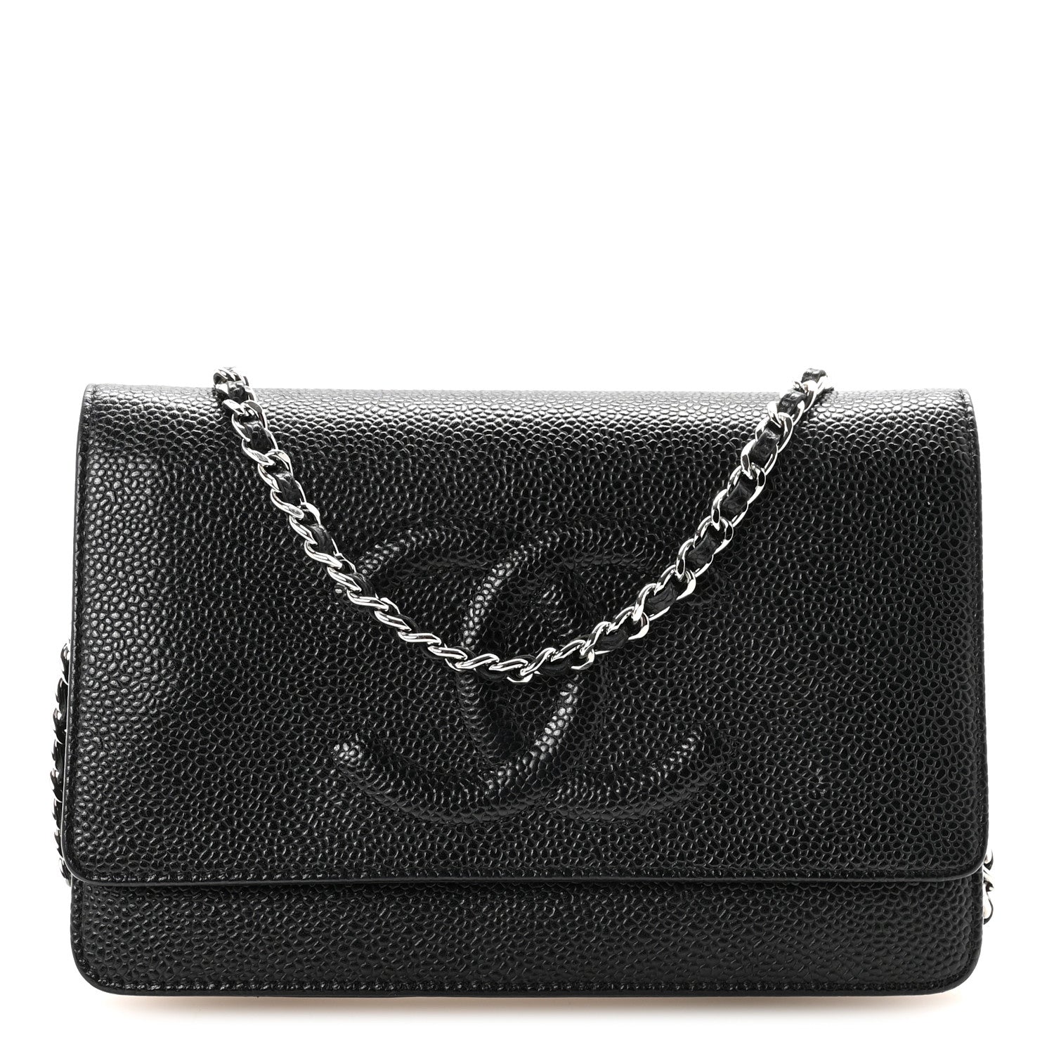Chanel Caviar Timeless CC Wallet On Chain WOC Black 1 of 11