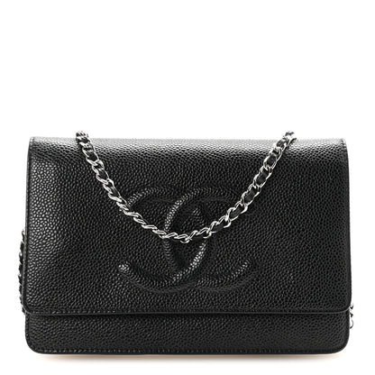 Chanel Caviar Timeless CC Wallet On Chain WOC Black 1 of 11