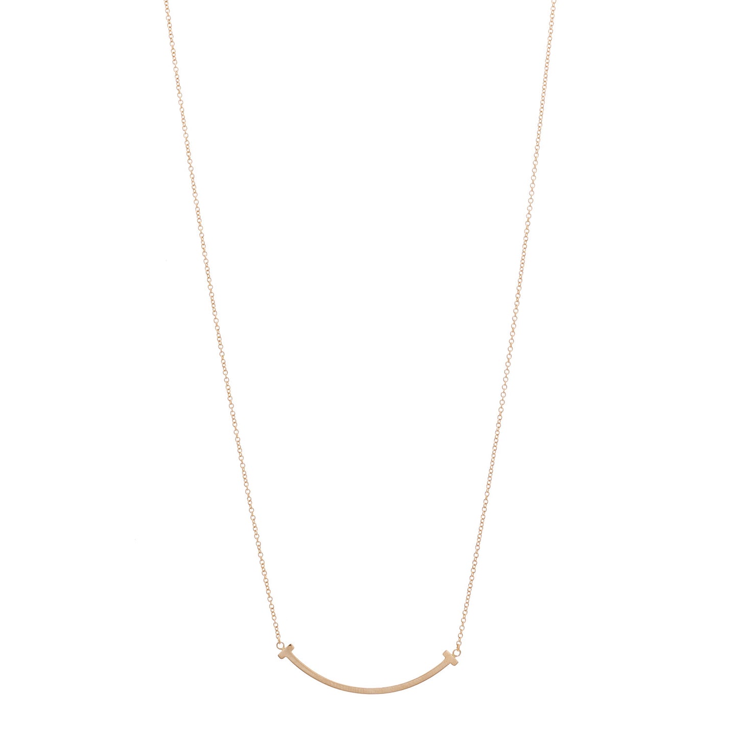 18K Rose Gold Small T Smile Pendant Necklace