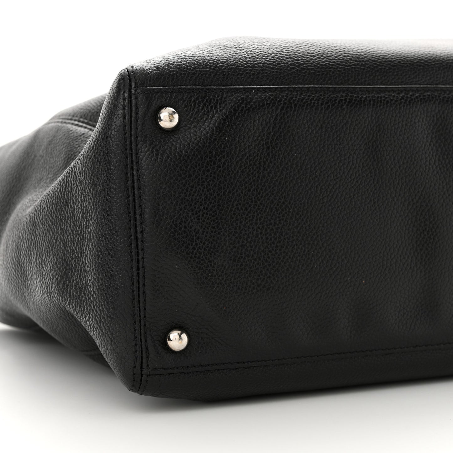 Calfskin Cerf Executive Shopper Tote Black