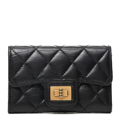 Chanel Aged Calfskin Quilted Reissue Flap Card Holder Black 1 of 10