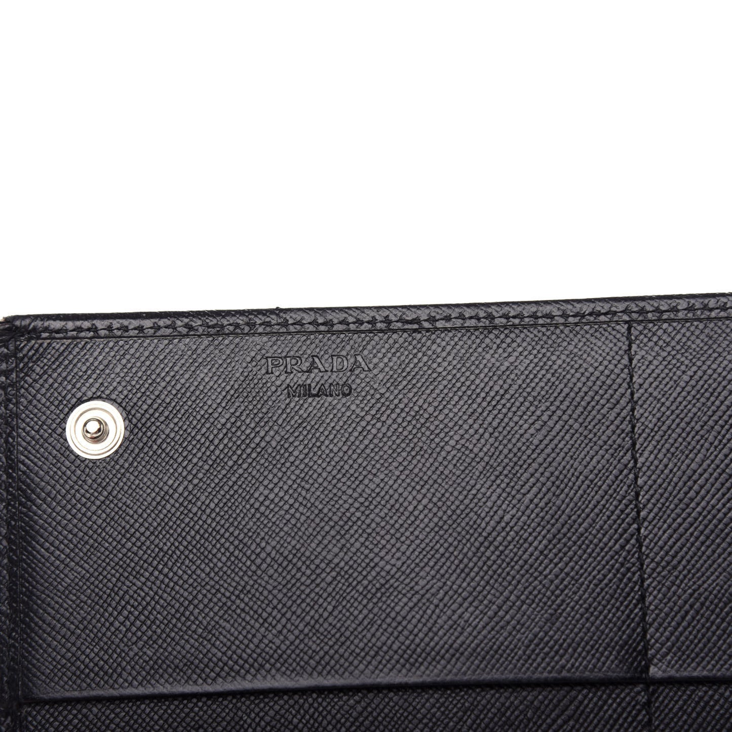 Saffiano Triangle Continental Flap Wallet Black