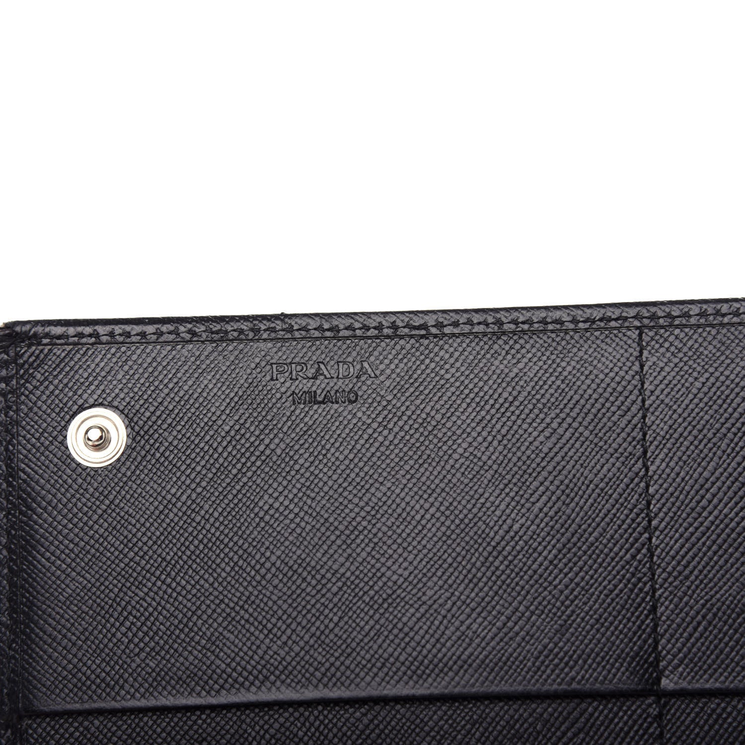 Prada Saffiano Triangle Continental Flap Wallet Black 7 of 10