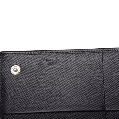 Prada Saffiano Triangle Continental Flap Wallet Black 7 of 10
