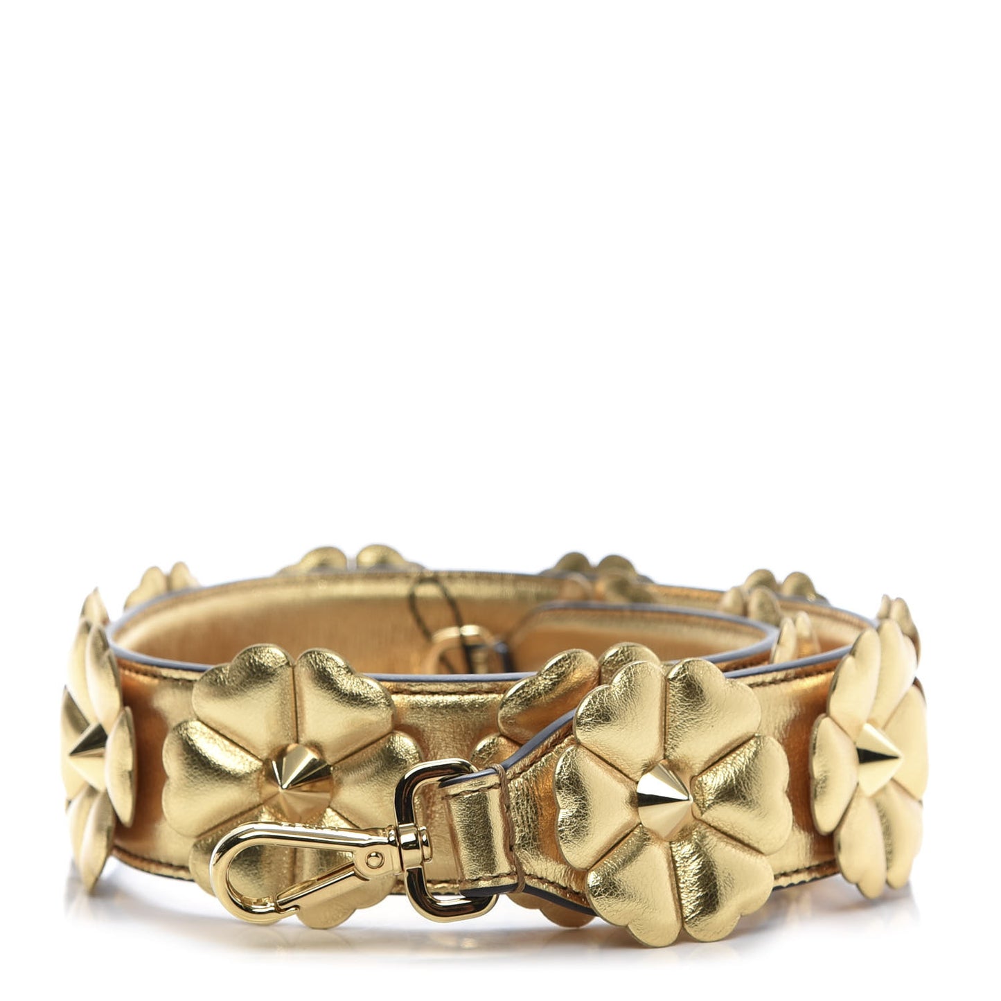 Vitello Catalan Mirror Flowerland Studded Strap You Gold
