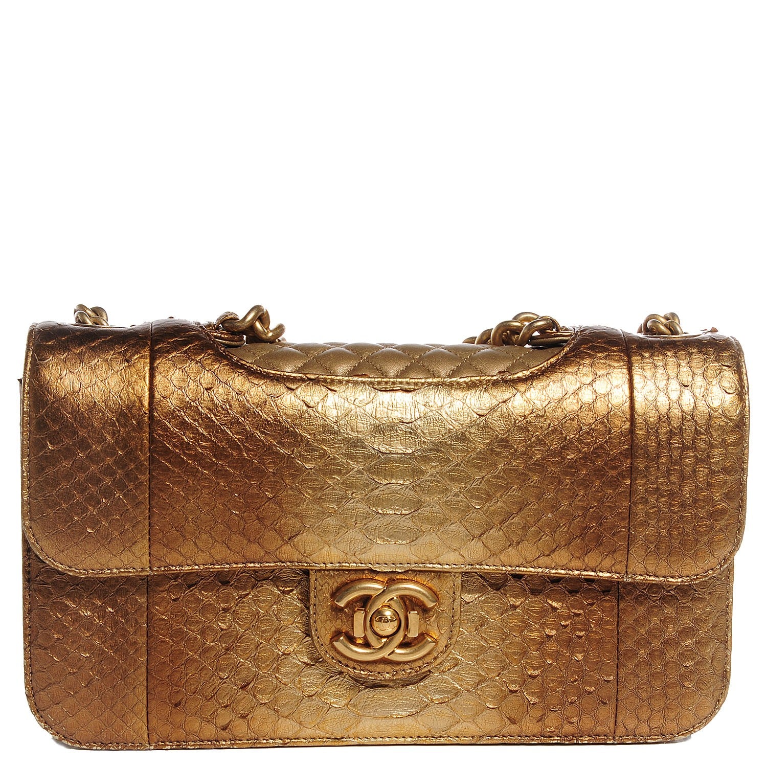 Chanel Python Medium Perfect Edge Flap Gold 1 of 8