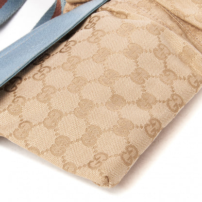Gucci GG Monogram Web Double Pocket Belt Bag Blue 6 of 8