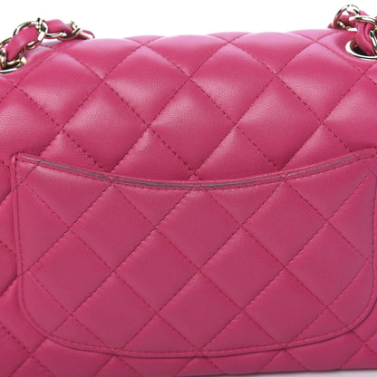 Chanel Lambskin Quilted Mini Rectangular Flap Dark Pink 11 of 19