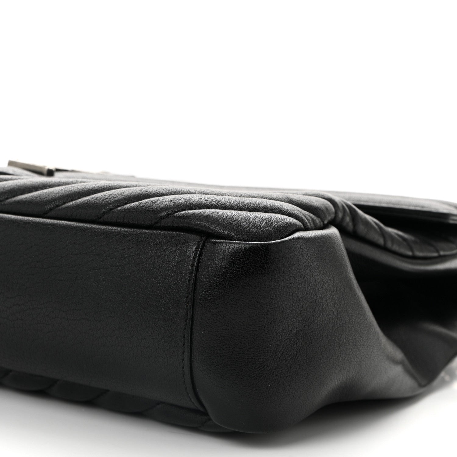 Saint Laurent Sheepskin Matelasse Chevron Monogram Large College Satchel Black 10 of 10