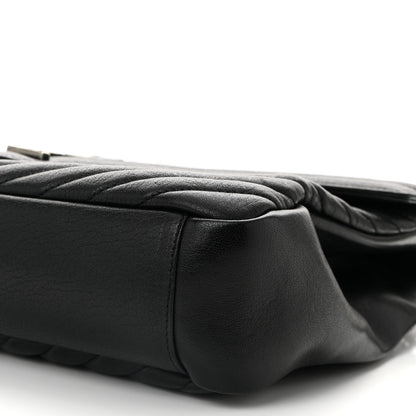 Saint Laurent Sheepskin Matelasse Chevron Monogram Large College Satchel Black 10 of 10