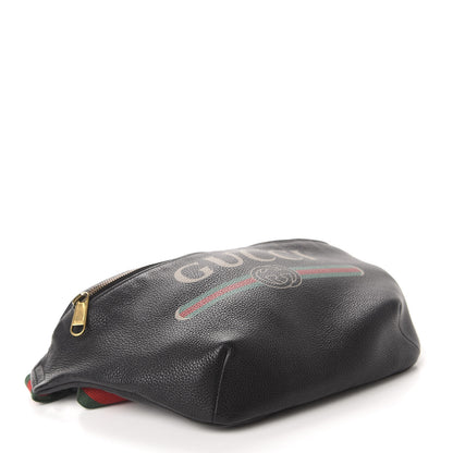 Gucci Grained Calfskin Logo Belt Bag Black 4 of 11
