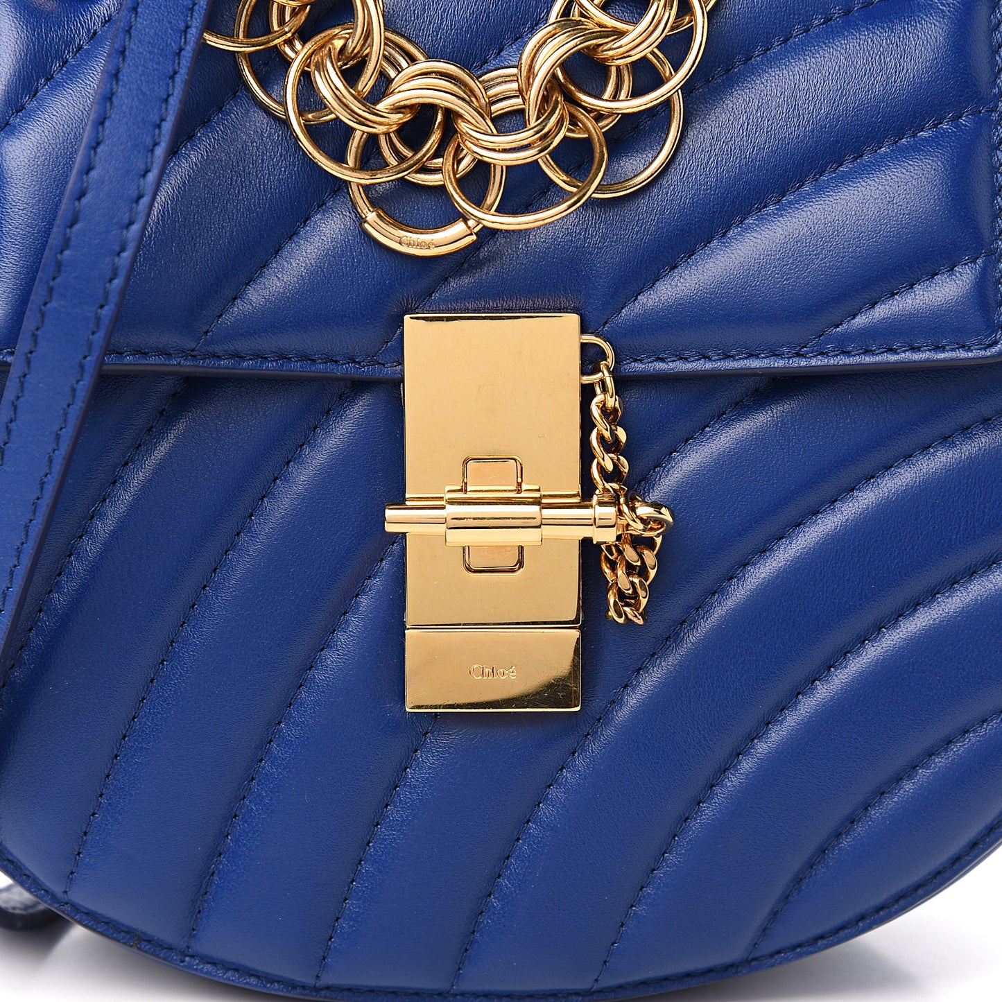 Calfskin Quilted Mini Drew Bijou Shoulder Bag Majesty Blue