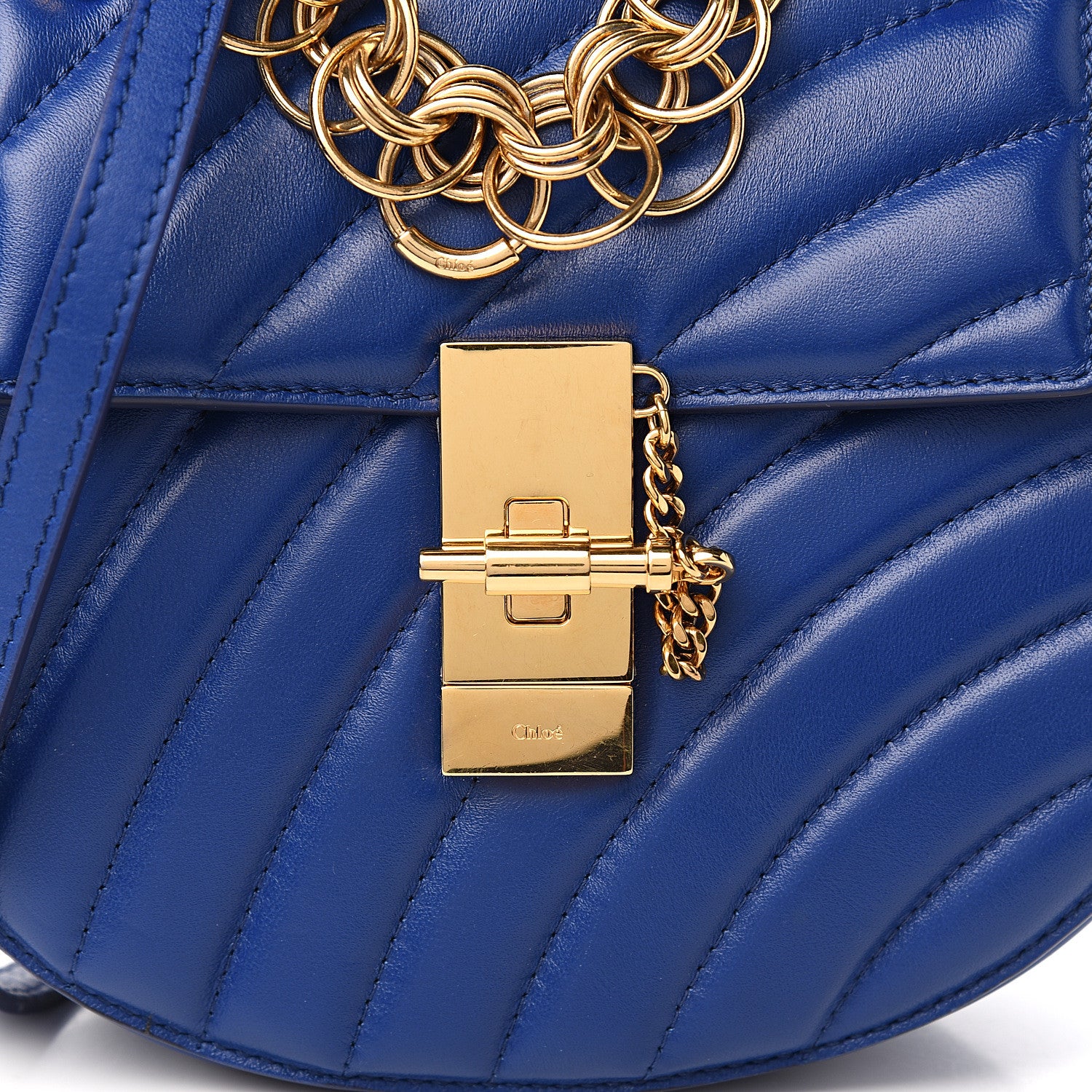 Chloe Calfskin Quilted Mini Drew Bijou Shoulder Bag Majesty Blue 8 of 8