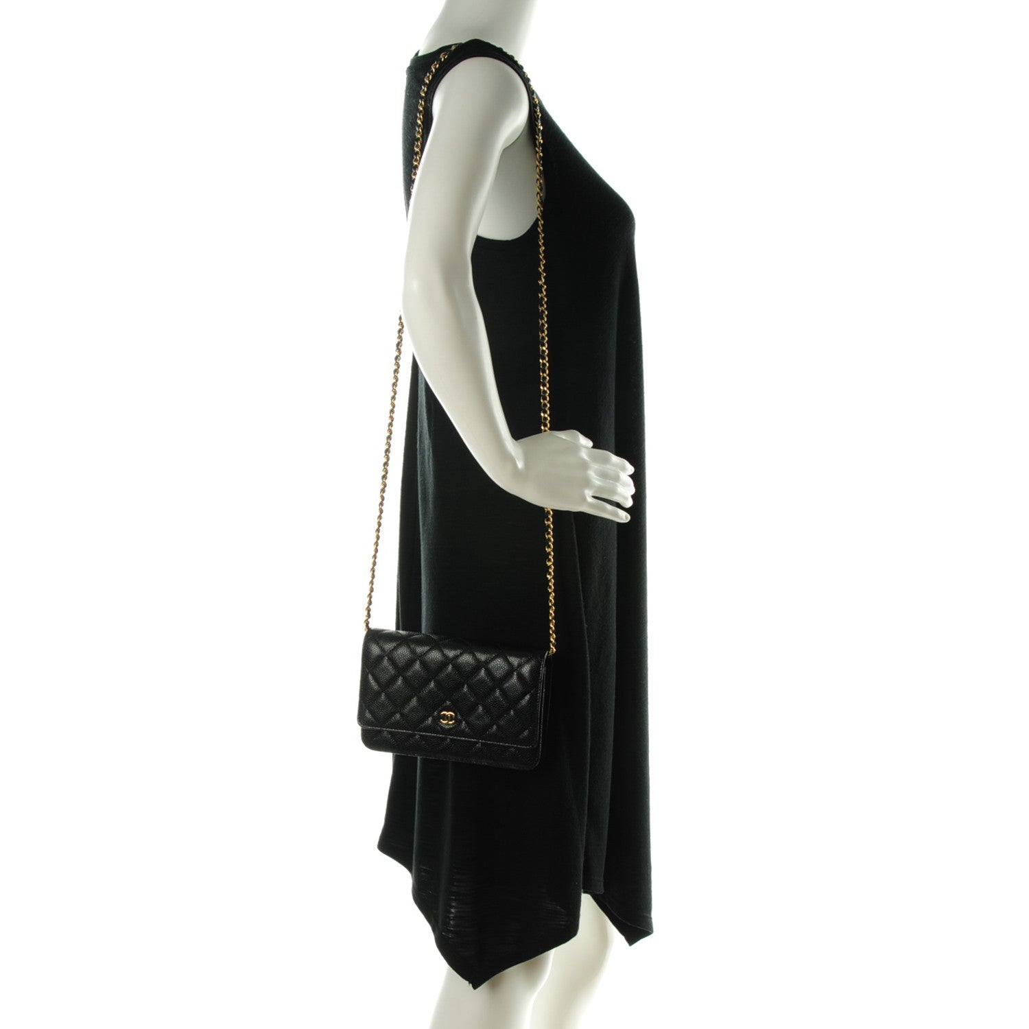 Chanel Caviar Quilted Wallet On Chain WOC Black 2 of 9