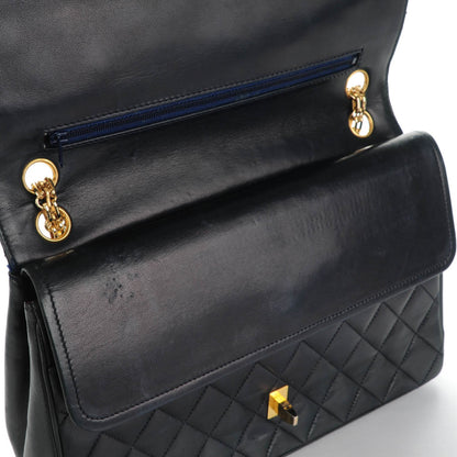 Chanel Lambskin Quilted Medium Double Flap Bijoux Chain Navy 9 of 9