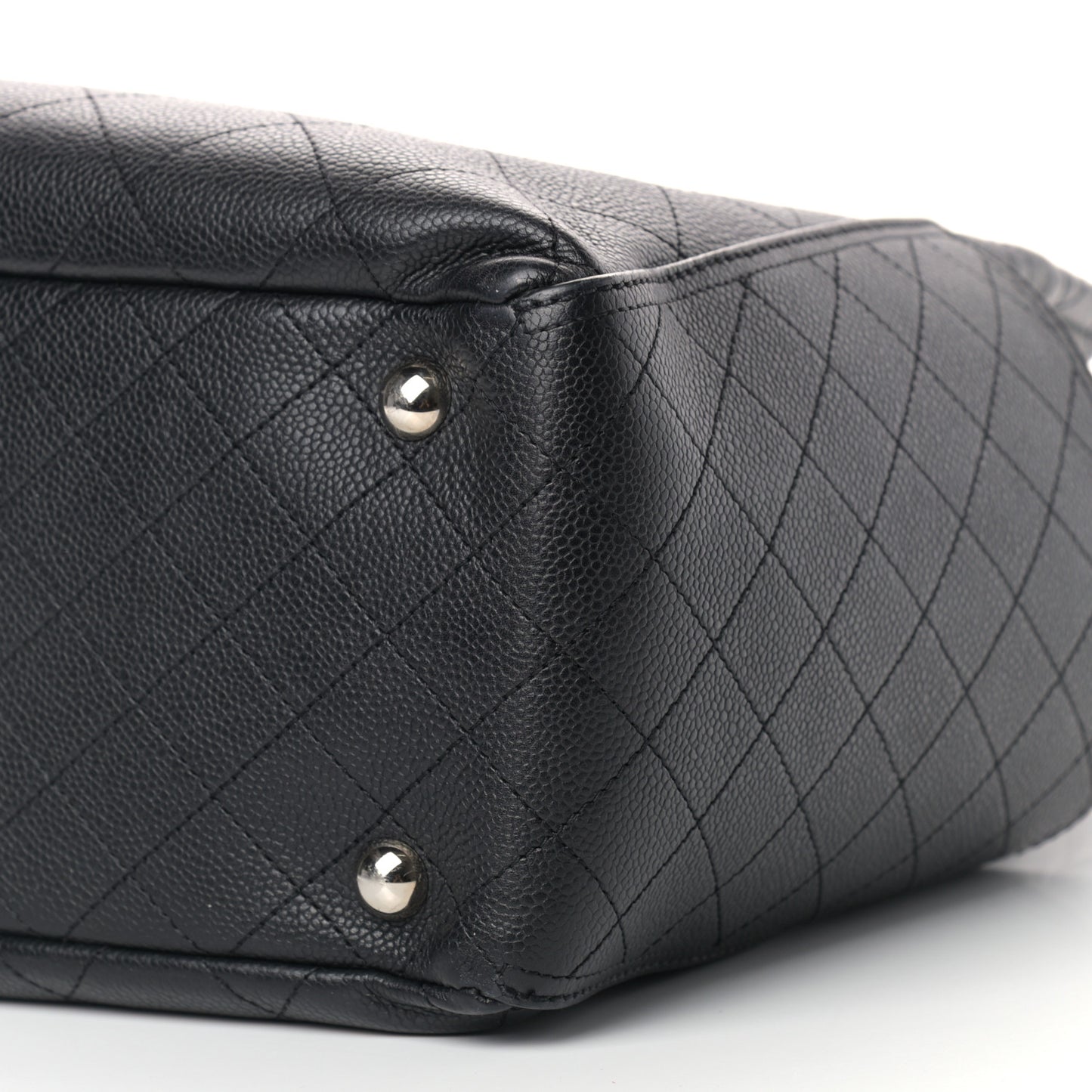 Grained Calfskin CC Pocket Tote Black