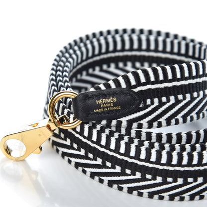 Hermes Toile Swift 25mm Sangle Cavale Shoulder Strap Black Ecru 3 of 4