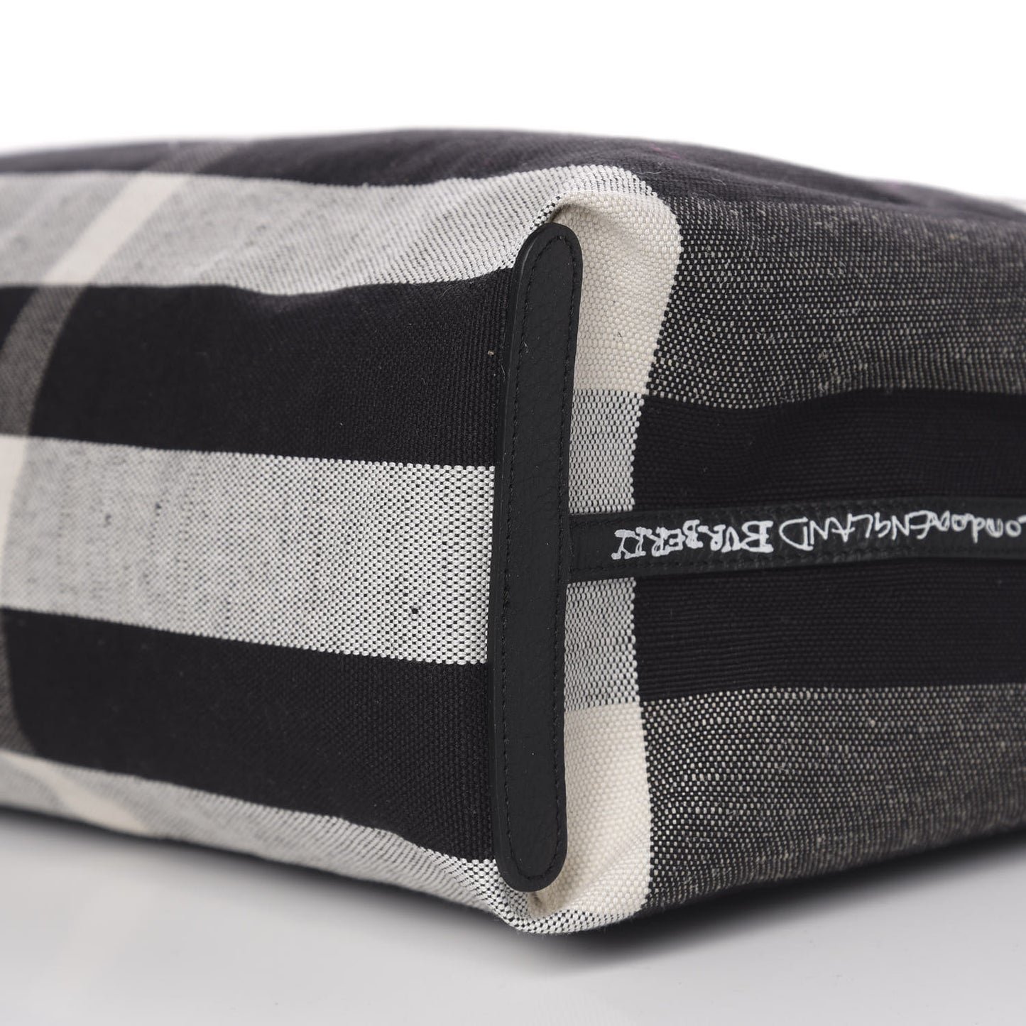 Coated Canvas Mega Check Medium Doodle Tote Black White