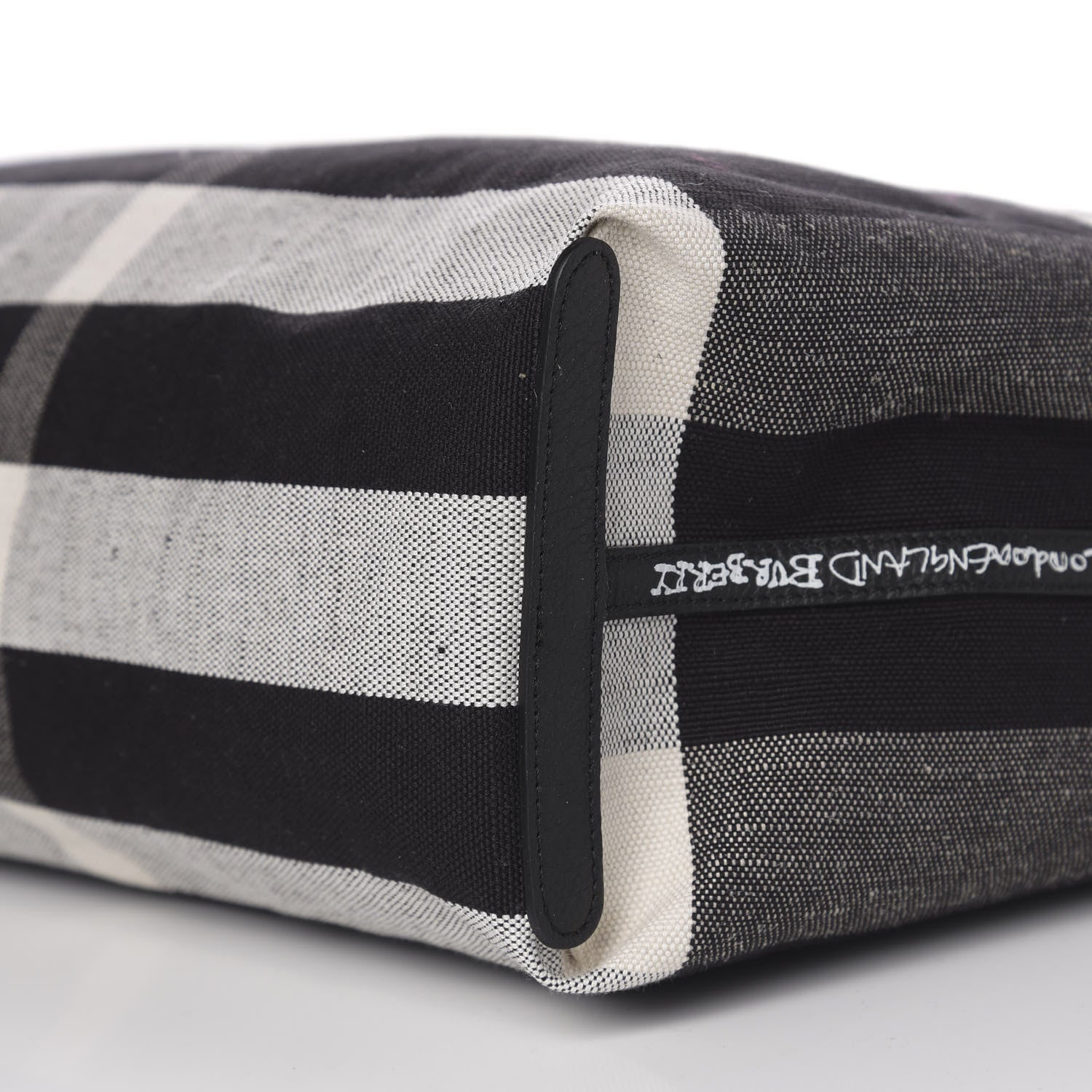 Burberry Coated Canvas Mega Check Medium Doodle Tote Black White 14 of 15