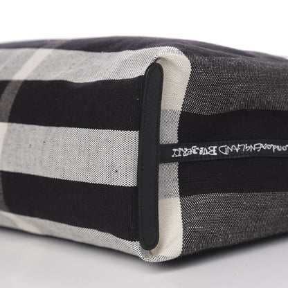 Burberry Coated Canvas Mega Check Medium Doodle Tote Black White 14 of 15