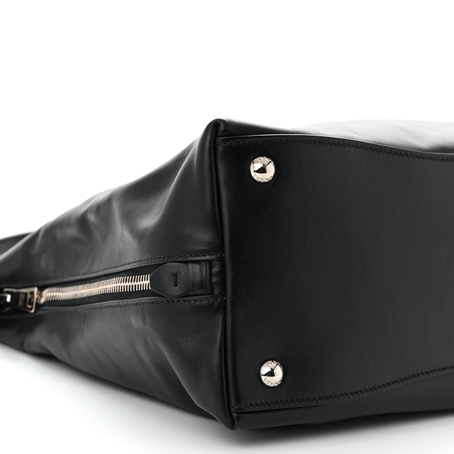Prada Soft Calf Side Zip Hobo Black 9 of 10