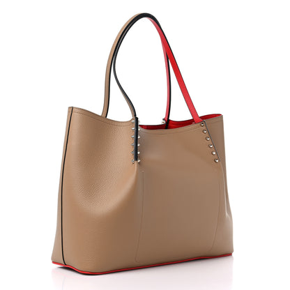 Christian Louboutin Calfskin Empire Large Cabarock Spikes Tote Fennec 3 of 11