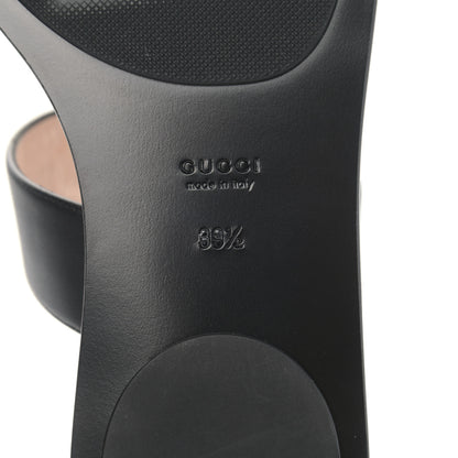 Gucci Calfskin GG Marmont Thong Sandals 39.5 Black 6 of 9