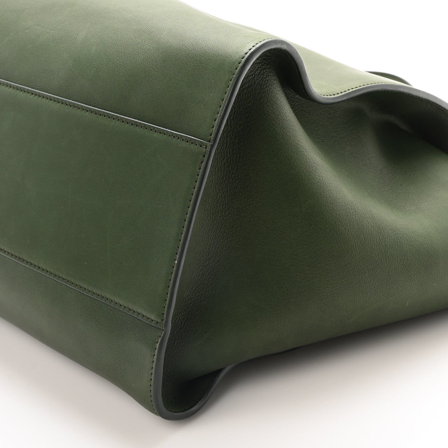 The Row Polished Saddle Calfskin Marlo Tote Bag Moss 9 of 9