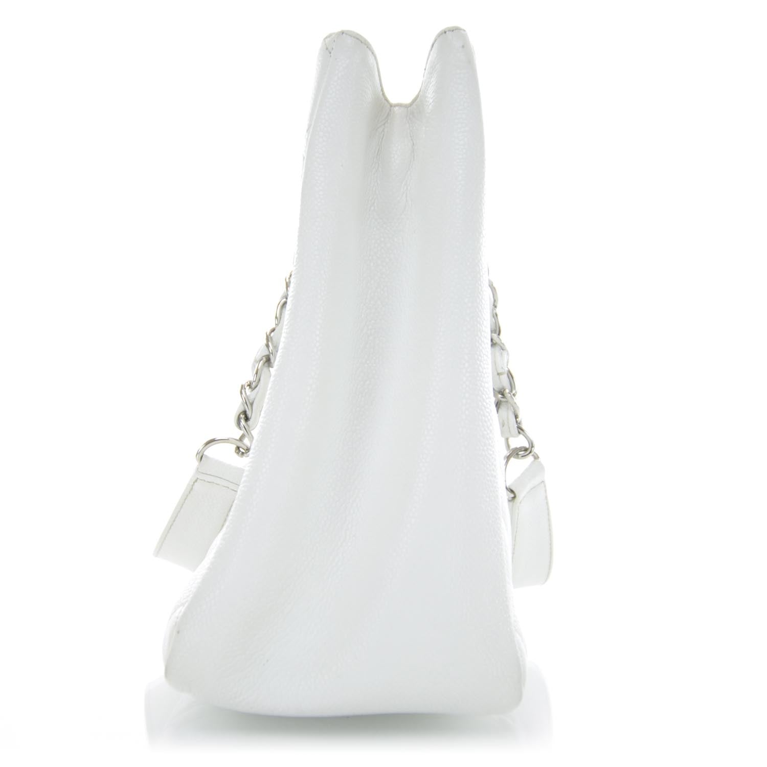 Chanel Caviar Grand Shopping Tote GST White 4 of 10